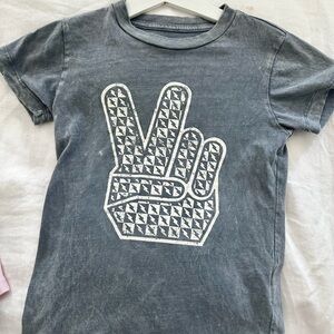 Kids Graphic Peace Sign T-Shirt - Gray, Tiny Whales, 4T boys